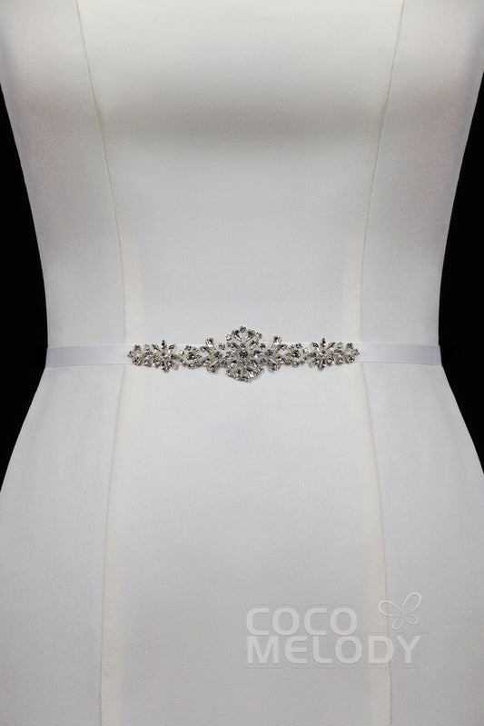 Elegant Ribbons Wedding Sash with Rhinestone YD18003