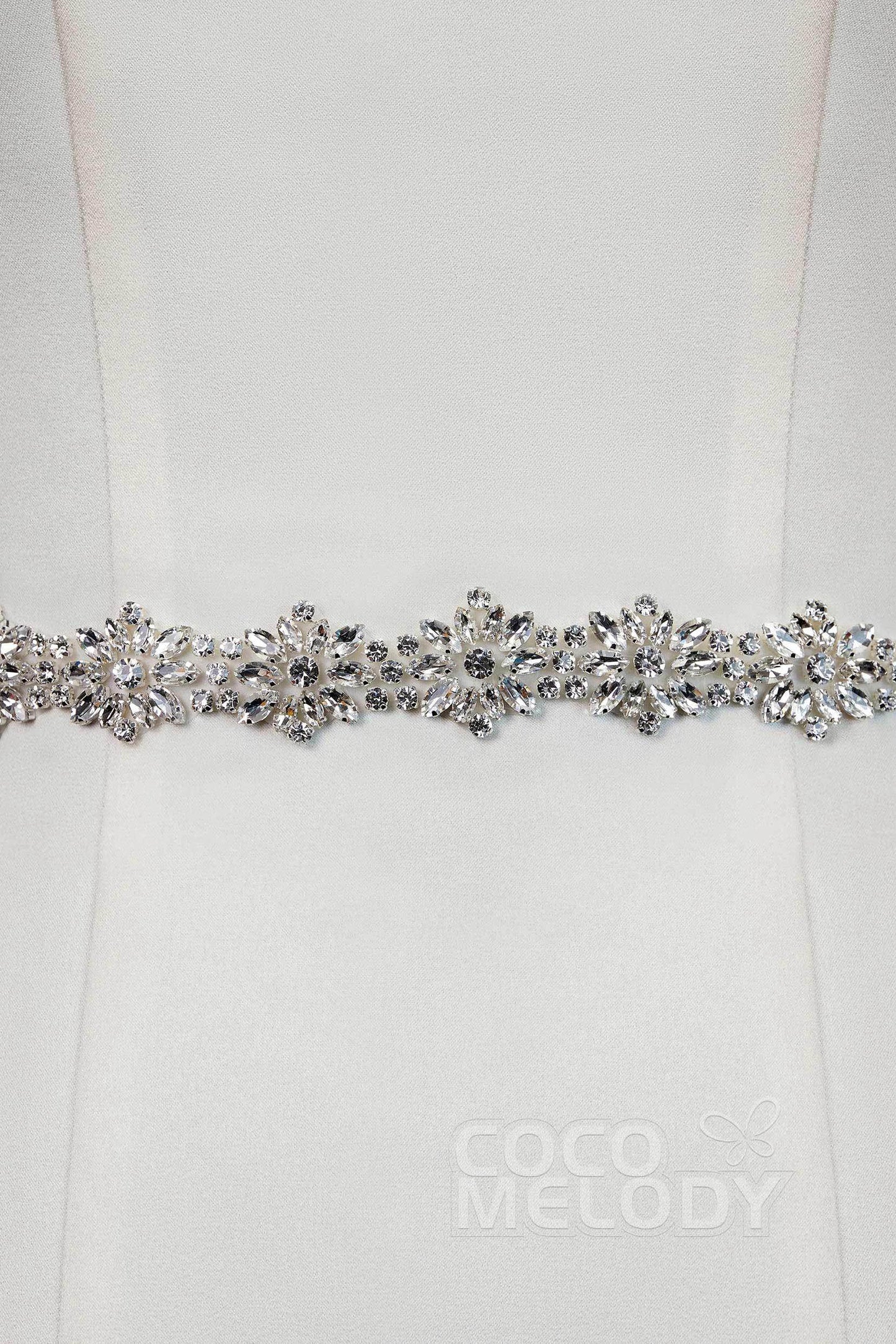 Romantic Tulle Wedding Sash with Rhinestone YD18006 - COCOMELODY