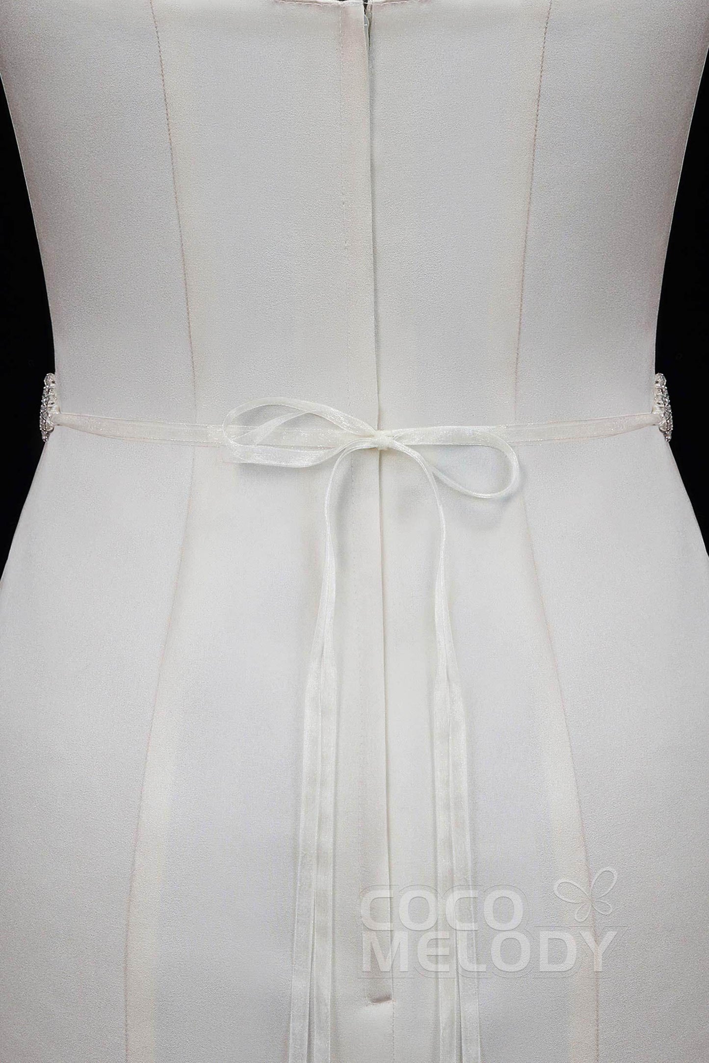 Romantic Tulle Wedding Sash with Rhinestone YD18006 - COCOMELODY