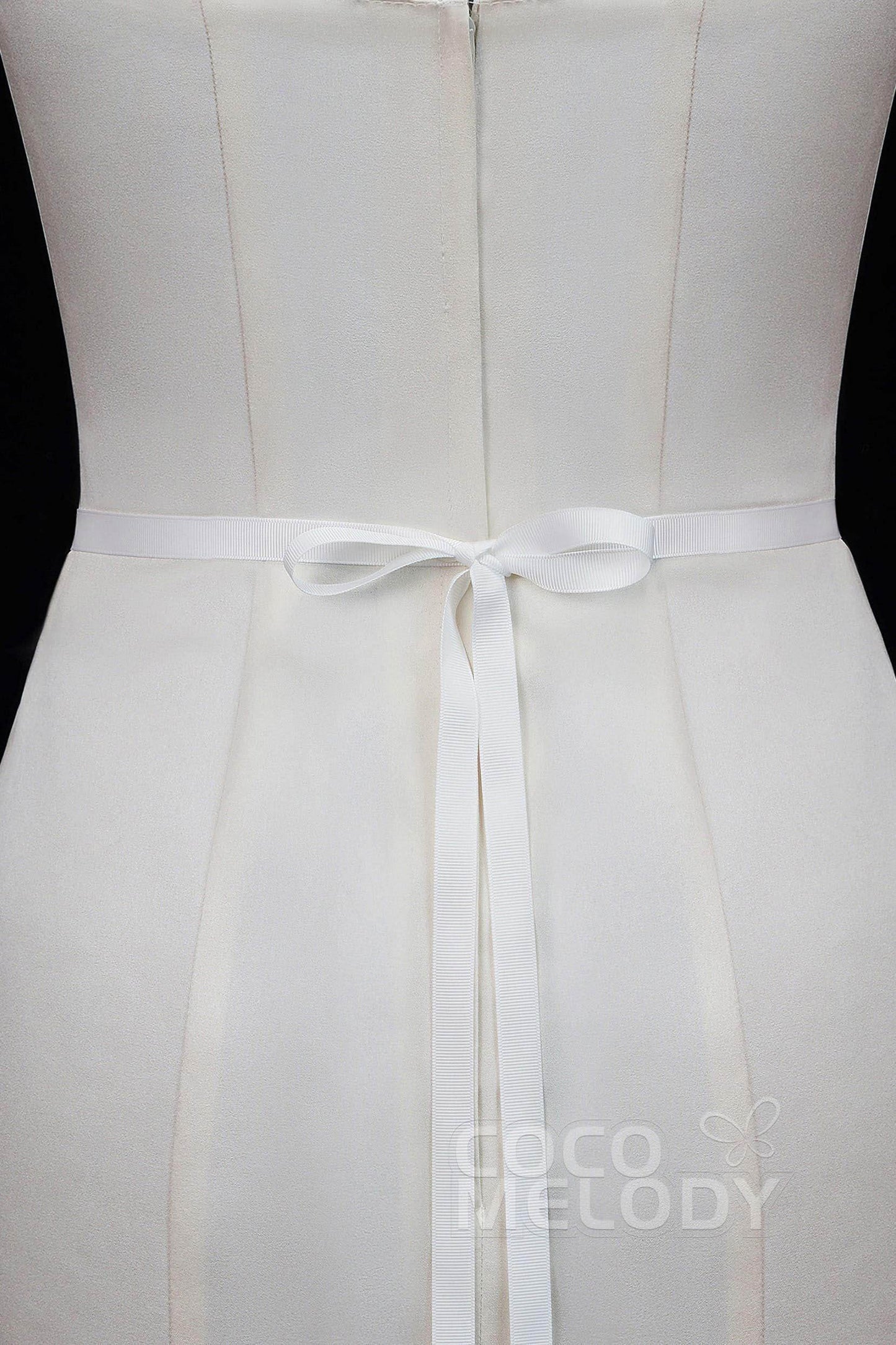 Ribbons Wedding Sash with Rhinestone Imitation Pearl YD18007 - COCOMELODY
