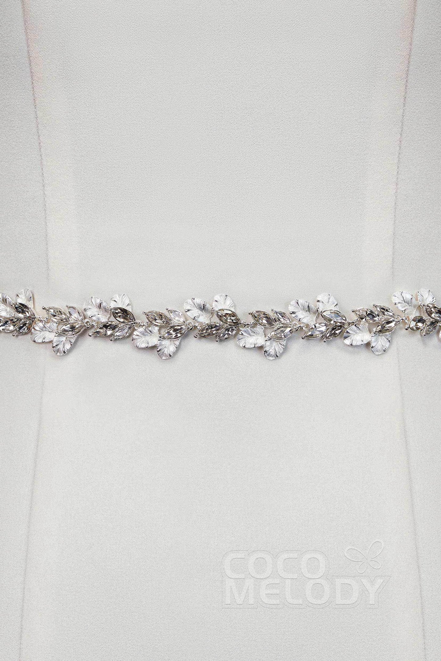 Fancy Ribbons Wedding Sash with Rhinestone YD18008 - COCOMELODY