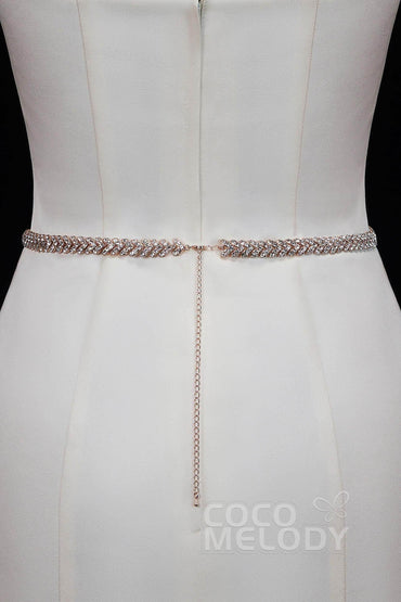 Fashion Alloy Wedding Sash with Rhinestone YD18009 - COCOMELODY