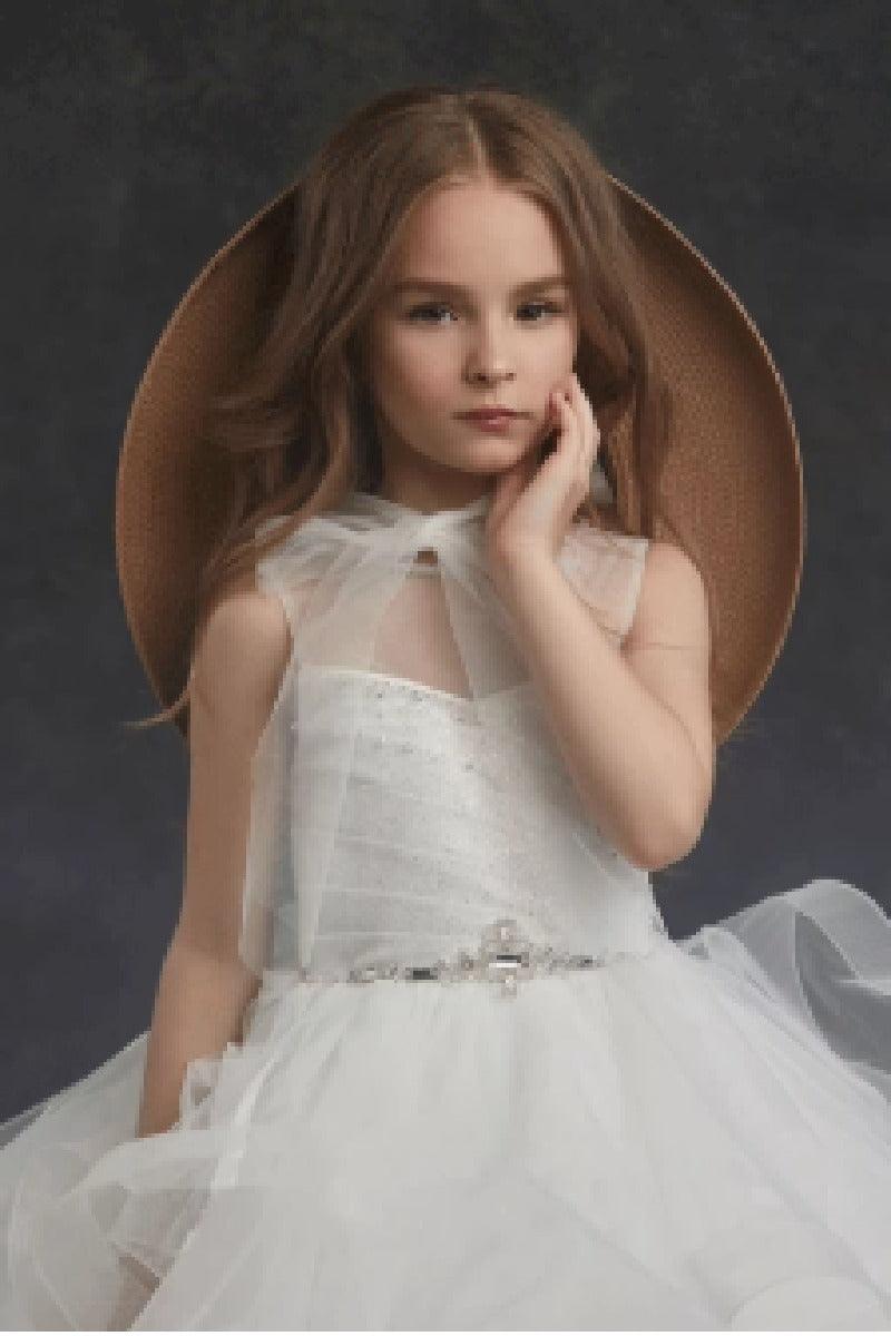 A-Line Organza Tulle Sleeveless Floor Length Flower Girl Dresses 622042435493 - 10 Days / White / 2 - COCOMELODY