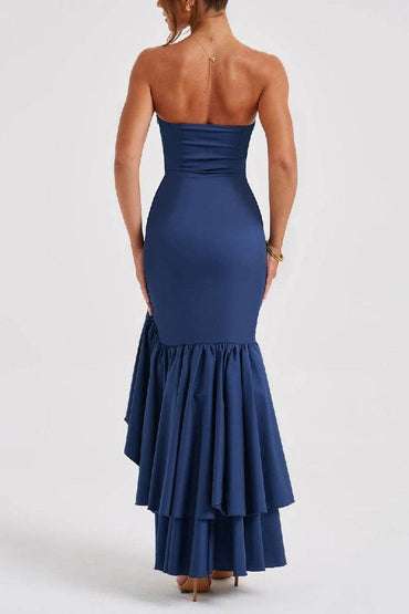 Mermaid High-Low Stretch Formal Evening Dresses 746074126248 - COCOMELODY