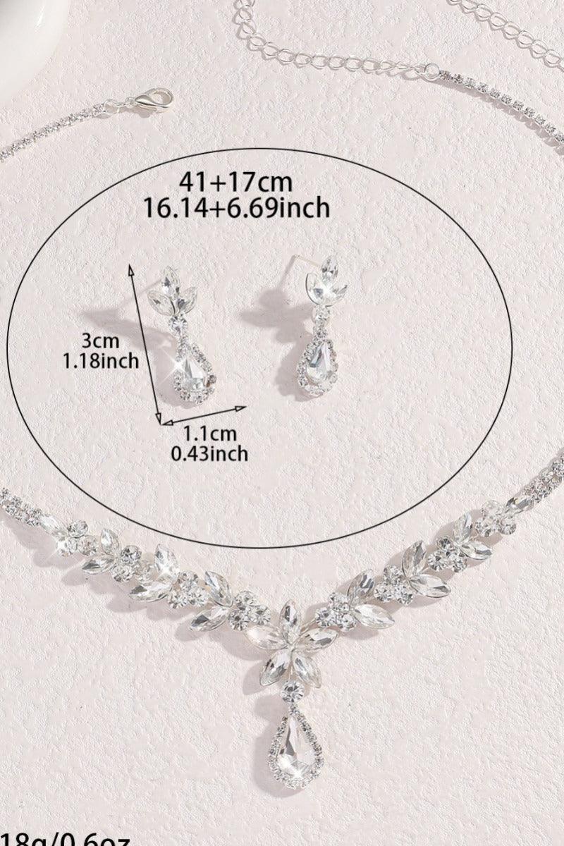 Luxury Teardrop Floral Leaf Necklace Earrings Set Jewelry (Set of 2) 1049620997426 - 7 Days / As Picture - COCOMELODY