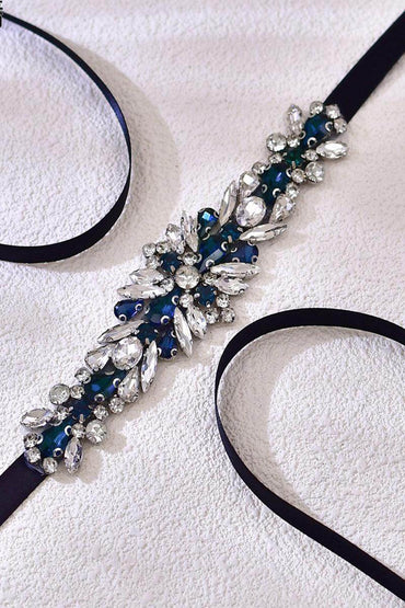 Ribbons Wedding Sash with Rhinestone Imitation Pearl 839584357990 - COCOMELODY