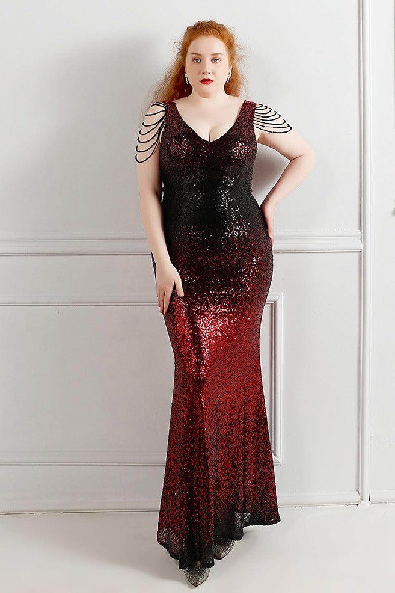 Trumpet-Mermaid Floor Length Sequins Evening Dress 647184898598 - COCOMELODY