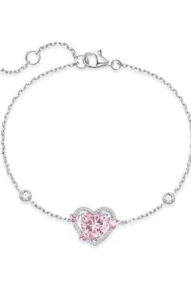 CZ Inlaid Bracelet Adjustable Thin Chain White Copper Silver 926000156001