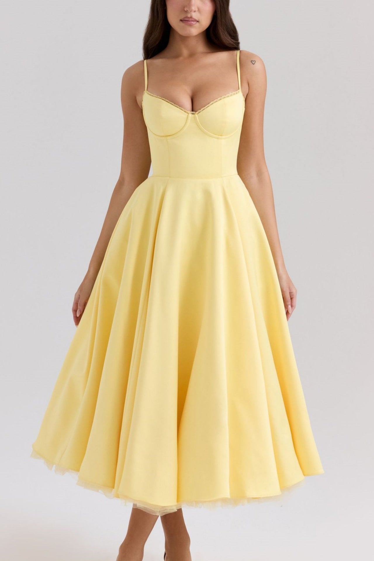 A-line Midi Satin Formal Evening Dresses 803510185058