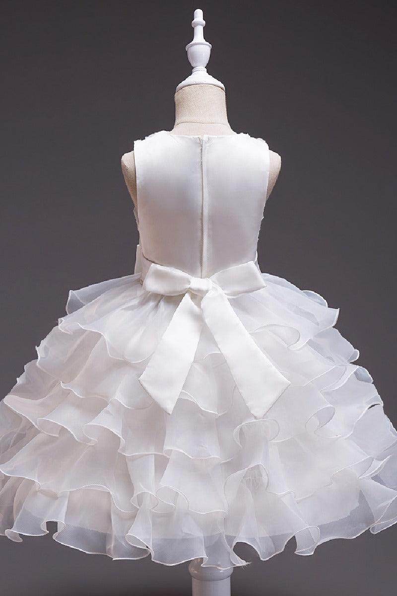 Ball Gown Scoop Neck Sleeveless Mini Organza Flower Girl Dresses 547048188211 - COCOMELODY