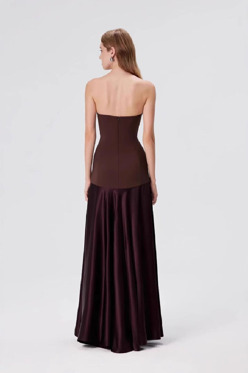 A-Line Maxi Satin Formal Wedding Guest Dresses 893459831892