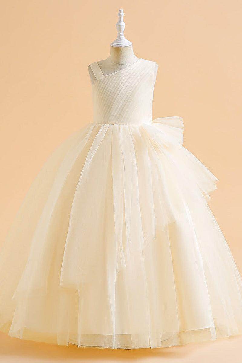 A-Line Maxi Tulle Flower Girl Dress 682982626293 - COCOMELODY