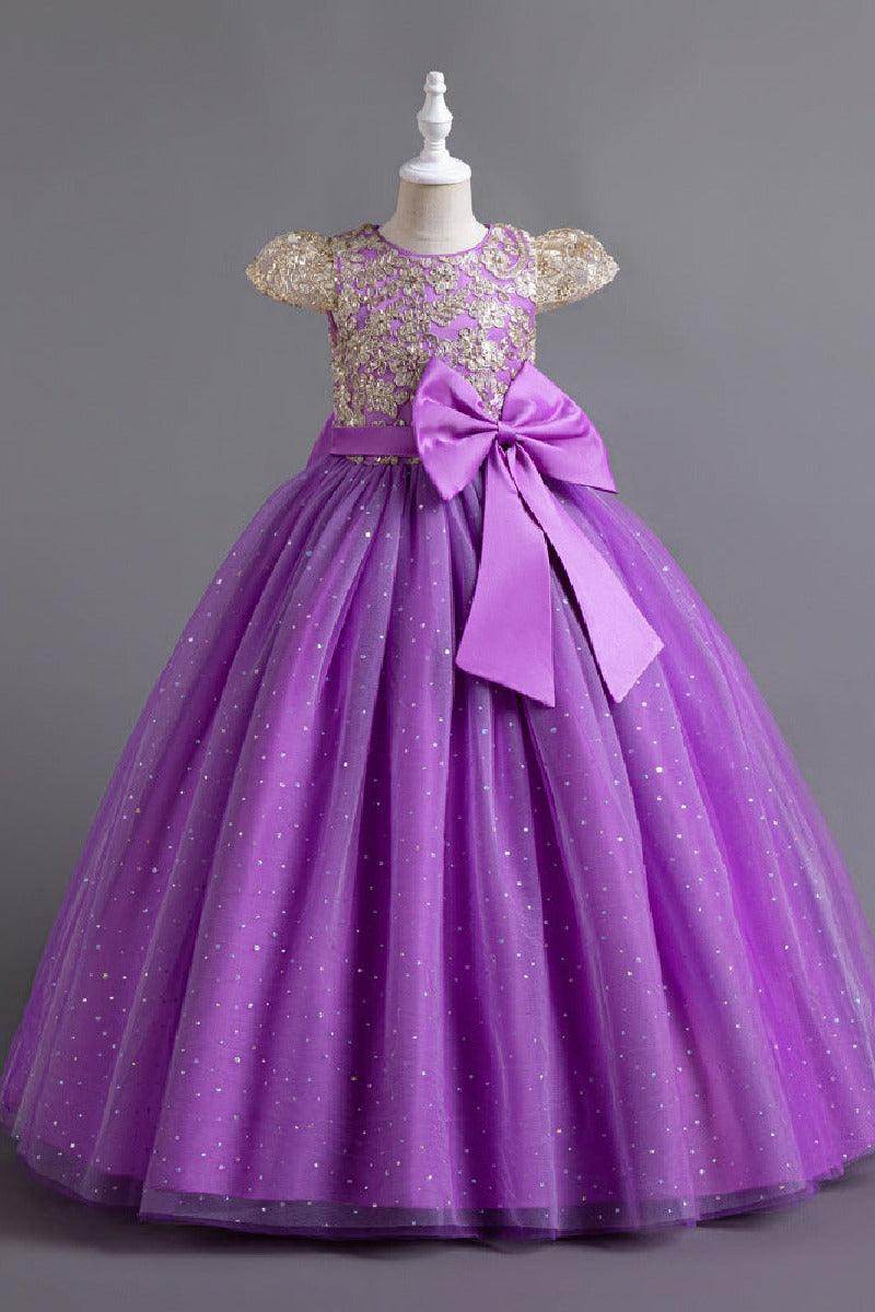 Ball Gown Floor Length Tulle Lace Flower Girl Dress 684775818852 - COCOMELODY