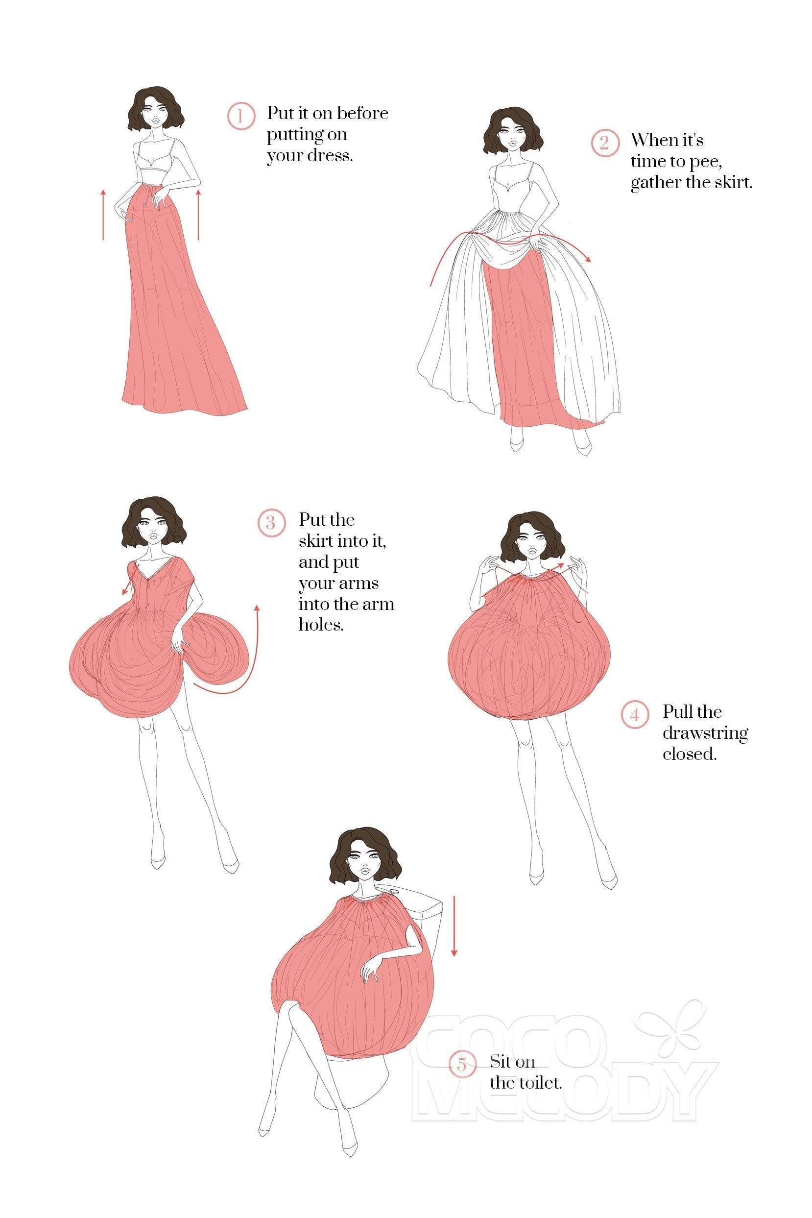 A-Line Wedding Dress Bathroom Helper COCOMELODY CP0023 A-Line Wedding Dress Bathroom Helper COCOMELODY CP0023