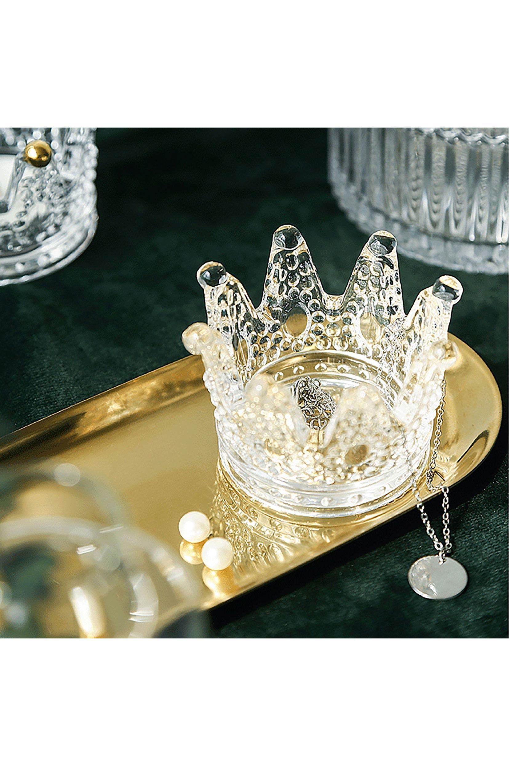 Gold Accent Crown Shaped Round Receptacle CGF0007 (Set of 6 pcs) - COCOMELODY