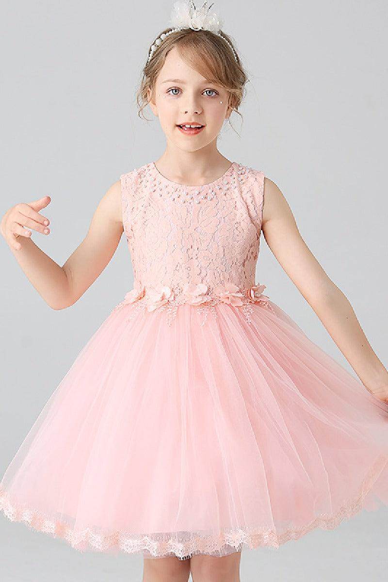 Ball-Gown Scoop Neck Sleeveless Mini Tulle Flower Girl Dresses 729126795007 - COCOMELODY