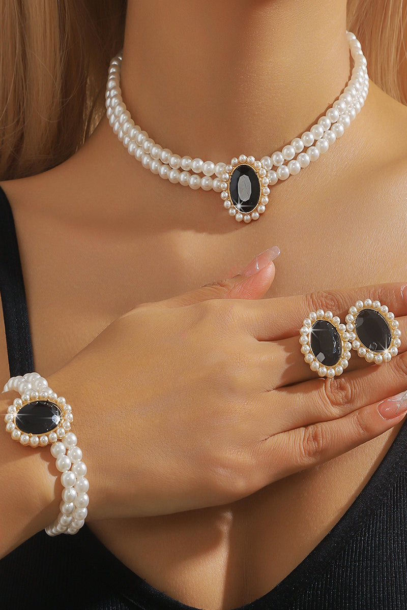 Classic Pearl/Bracelet/ Wedding Earrings/Necklace Jewelry Sets (Set of 3) 834263932975