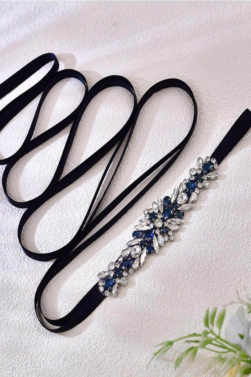 Ribbons Wedding Sash with Rhinestone Imitation Pearl 839584357990 - COCOMELODY