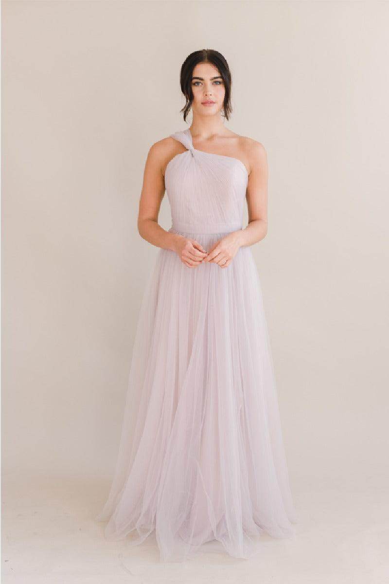 A-Line Maxi Tulle Bridesmaid Dress 775779850239 - COCOMELODY
