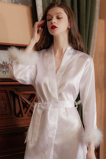 Personalized Bride Bridesmaid Robes Sexy Satin Robes 767772382395 - COCOMELODY