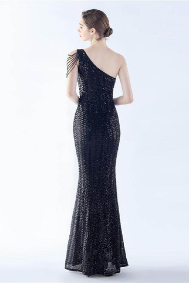 Sheath-column floor length sequined dress 785514826195 - COCOMELODY