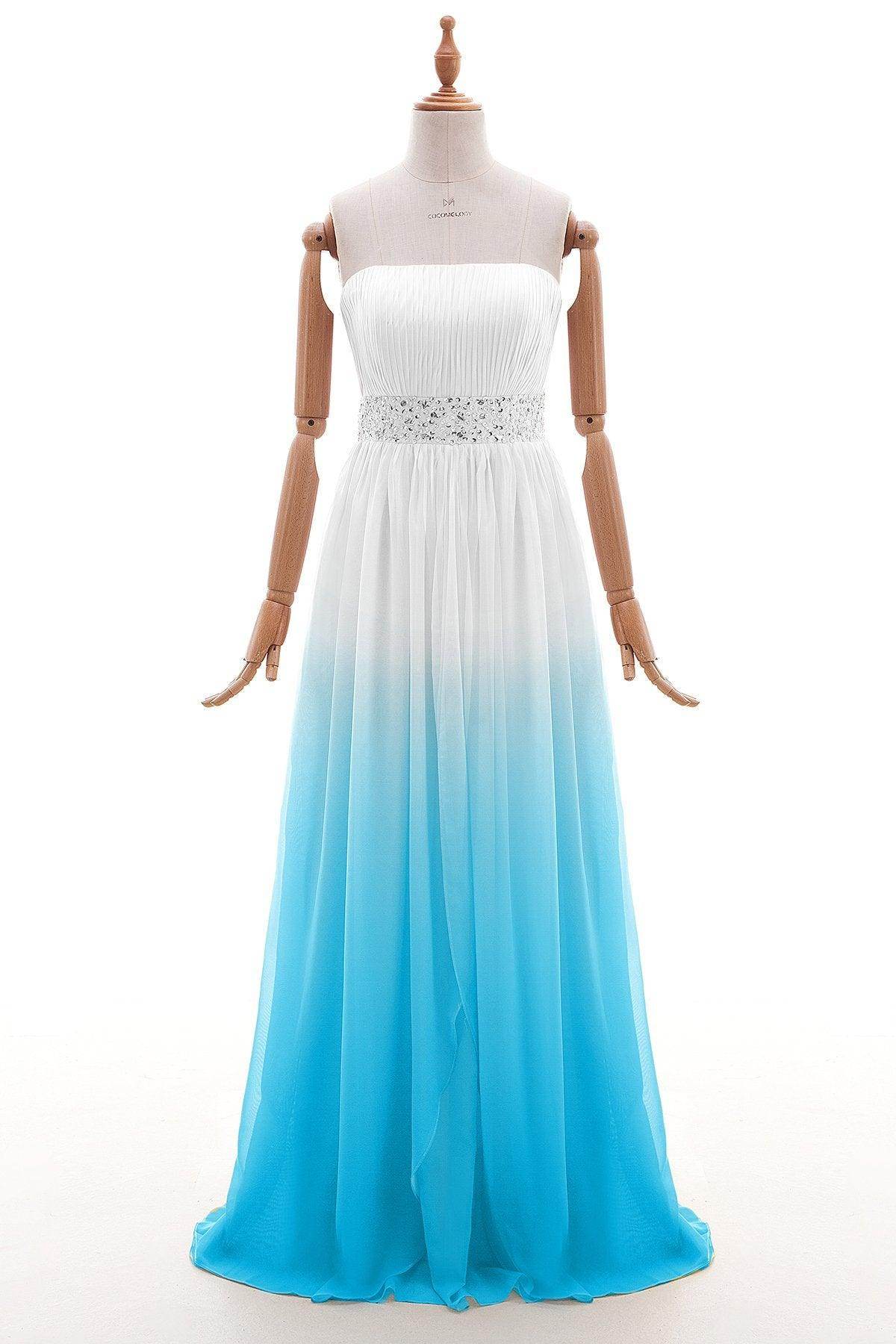 Sheath-Column Floor Length Ombre Bridesmaid Dress Formal Dresses PR2921 - COCOMELODY