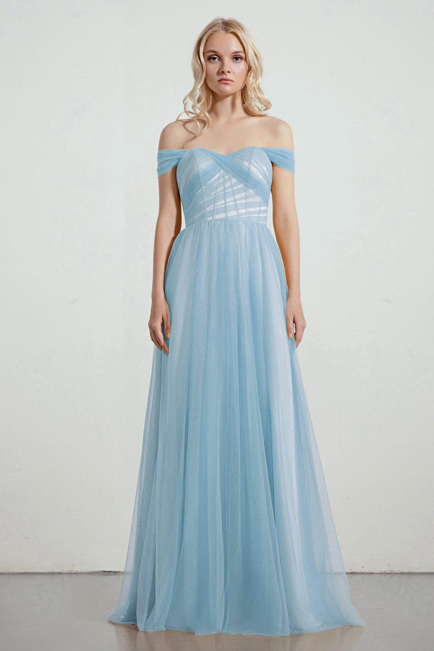 A-Line Tulle/Elastic Silk like Satin Bridesmaid Dress CB0261 - COCOMELODY