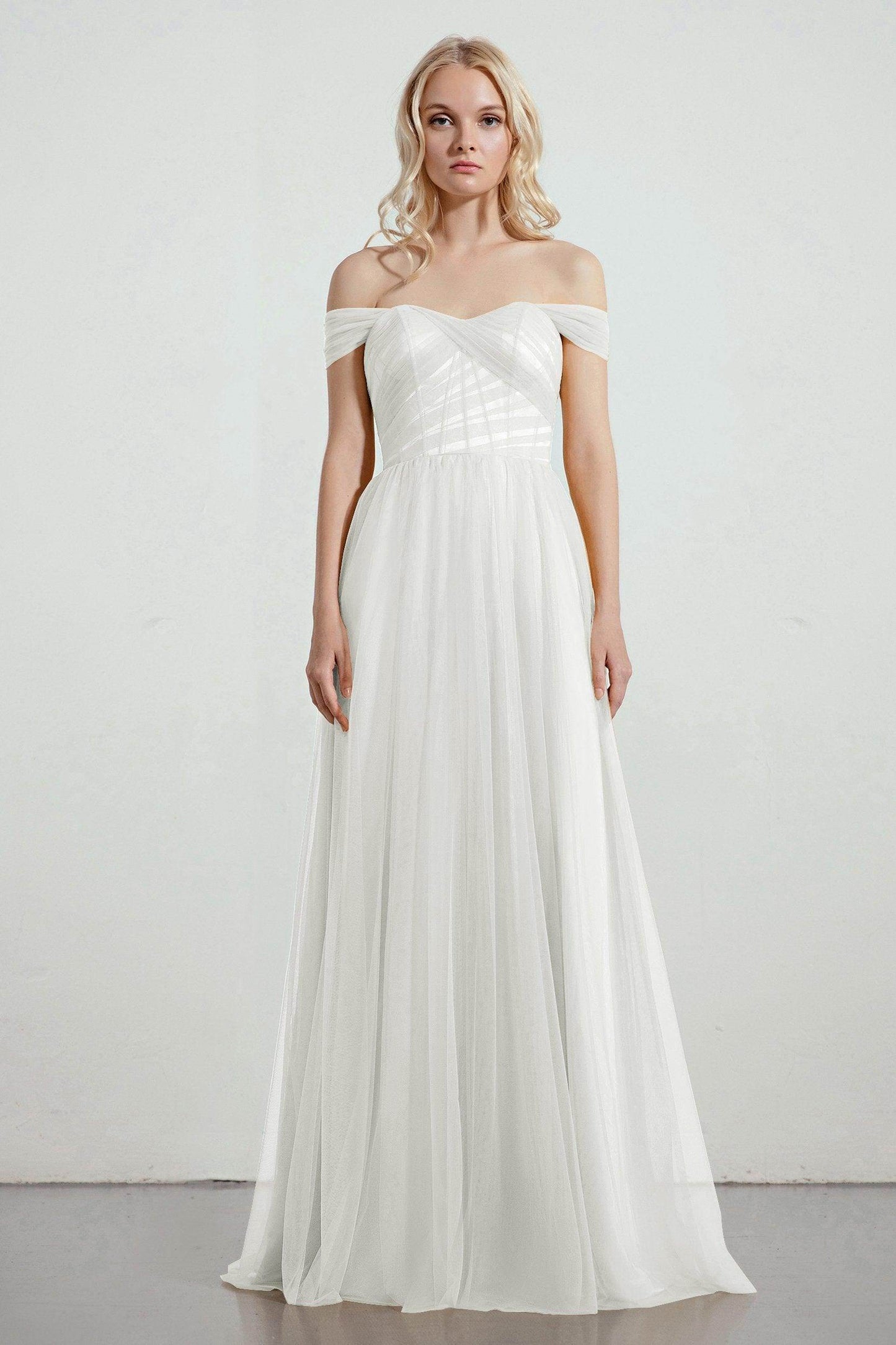 A-Line Tulle/Elastic Silk like Satin Bridesmaid Dress CB0261 - COCOMELODY