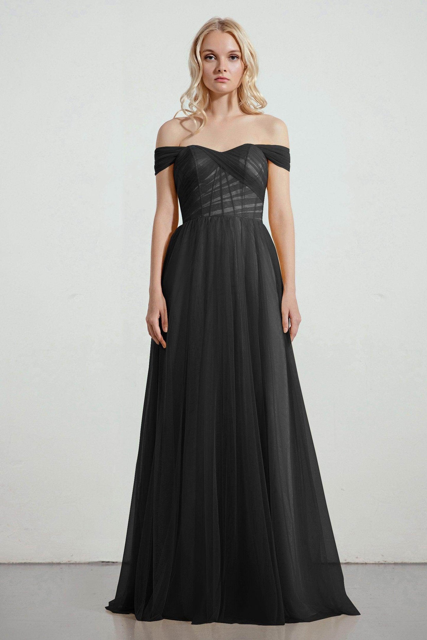 A-Line Tulle/Elastic Silk like Satin Bridesmaid Dress CB0261 - COCOMELODY