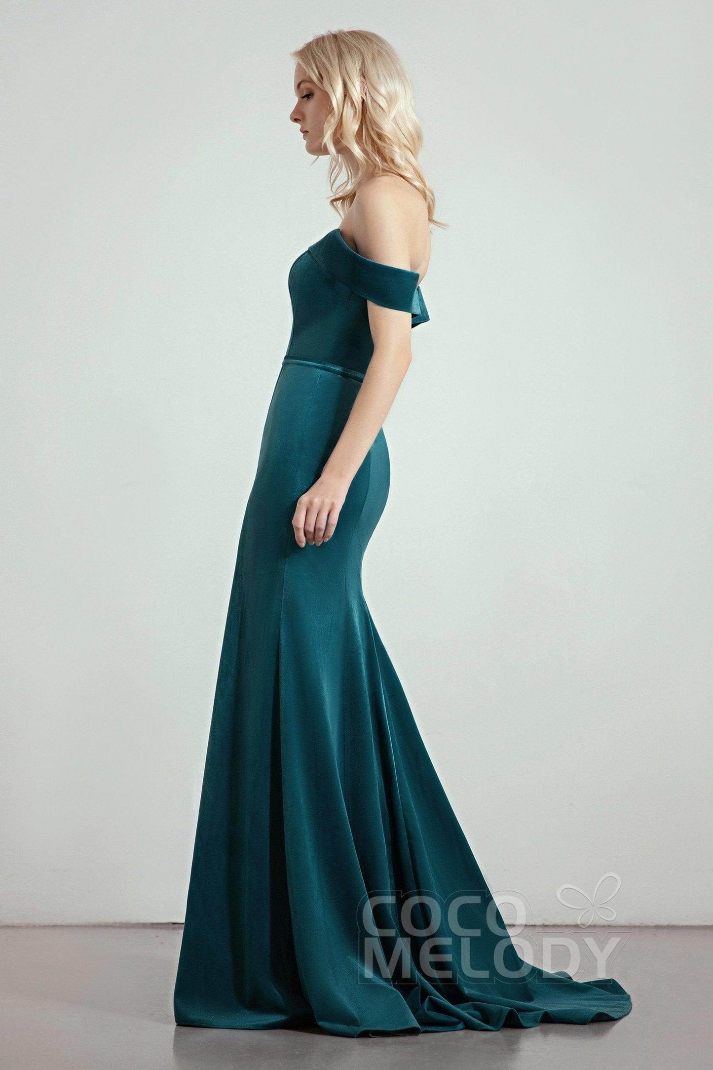 Trumpet-Mermaid Sweep-Brush Train Bridesmaid Dress Formal Dresses CB0271PS - COCOMELODY