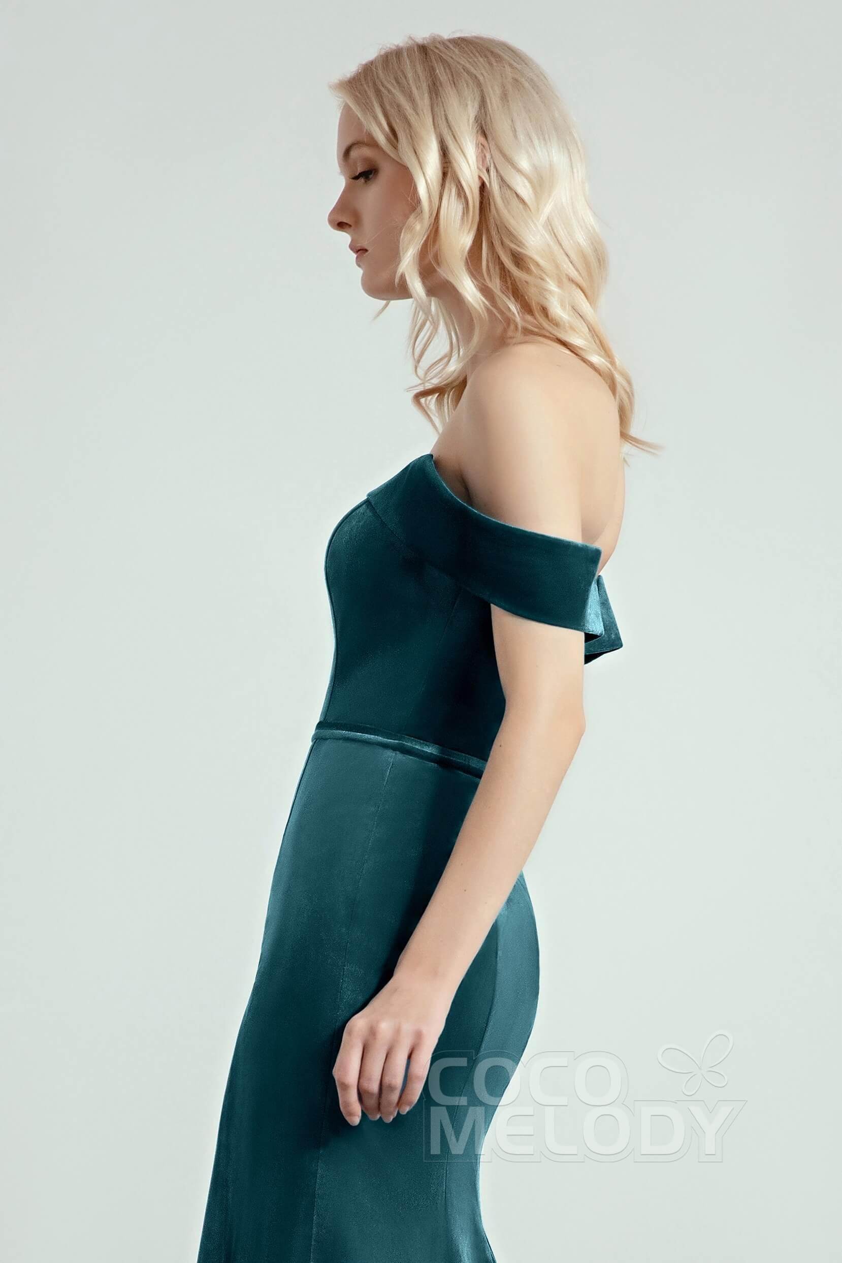 Trumpet-Mermaid Sweep-Brush Train Bridesmaid Dress Formal Dresses CB0271PS - COCOMELODY