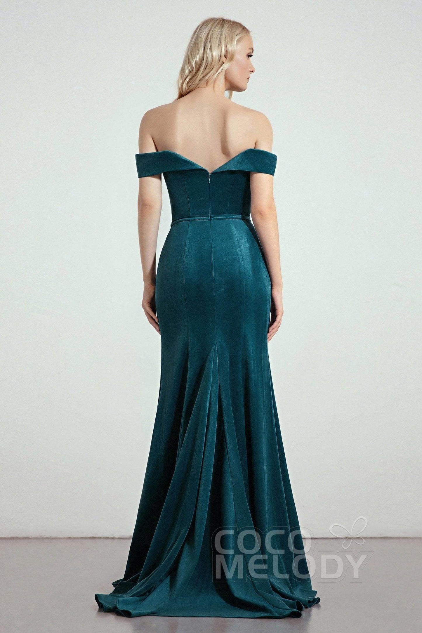Trumpet-Mermaid Sweep-Brush Train Bridesmaid Dress Formal Dresses CB0271PS - COCOMELODY