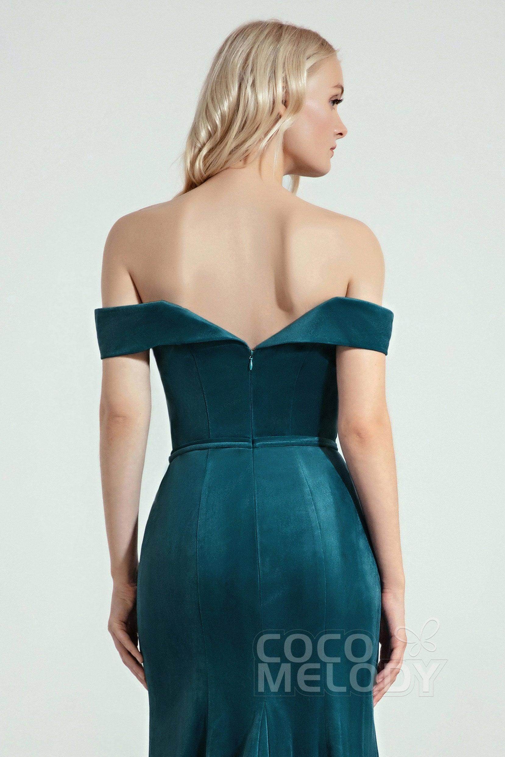 Trumpet-Mermaid Sweep-Brush Train Bridesmaid Dress Formal Dresses CB0271PS - COCOMELODY
