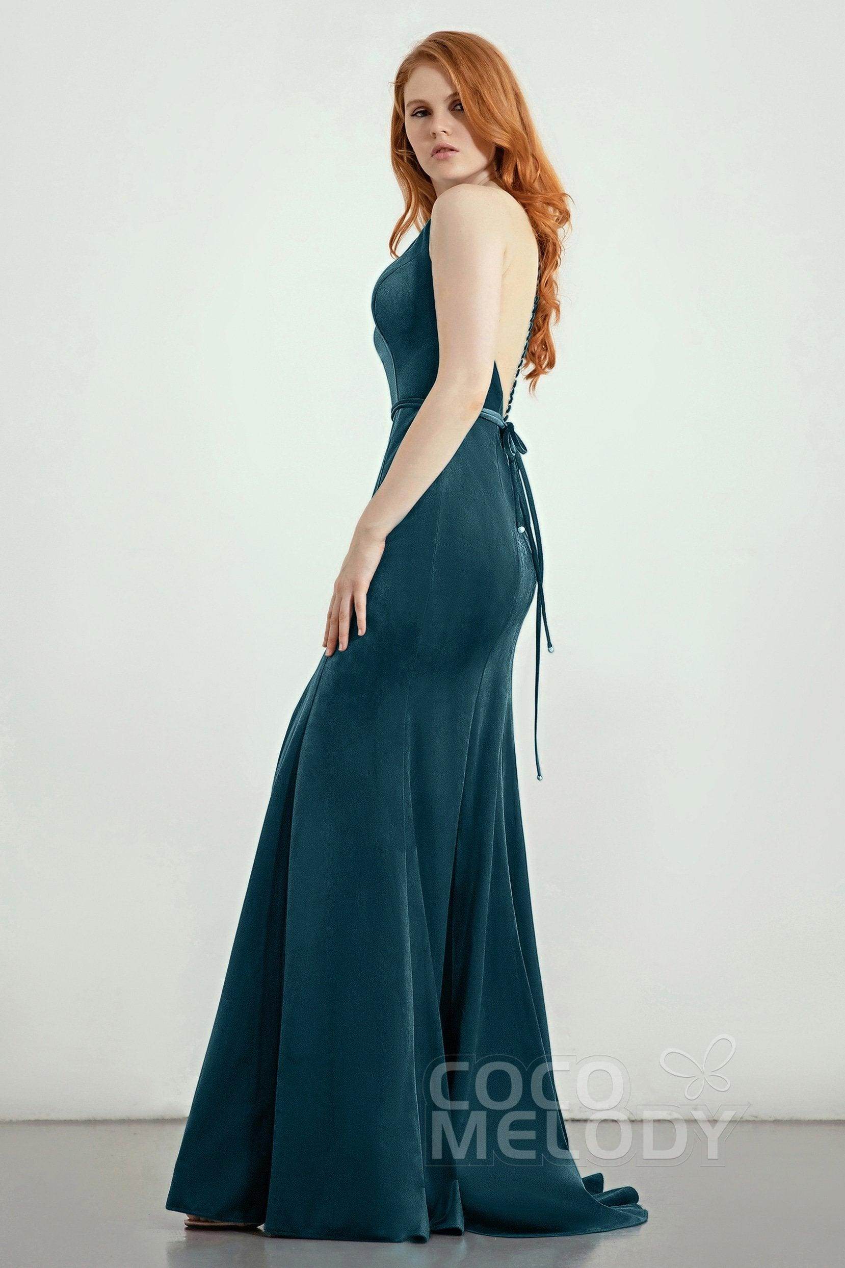 Trumpet-Mermaid Sweep-Brush Train Bridesmaid Dress Formal Dresses CB0272 - COCOMELODY