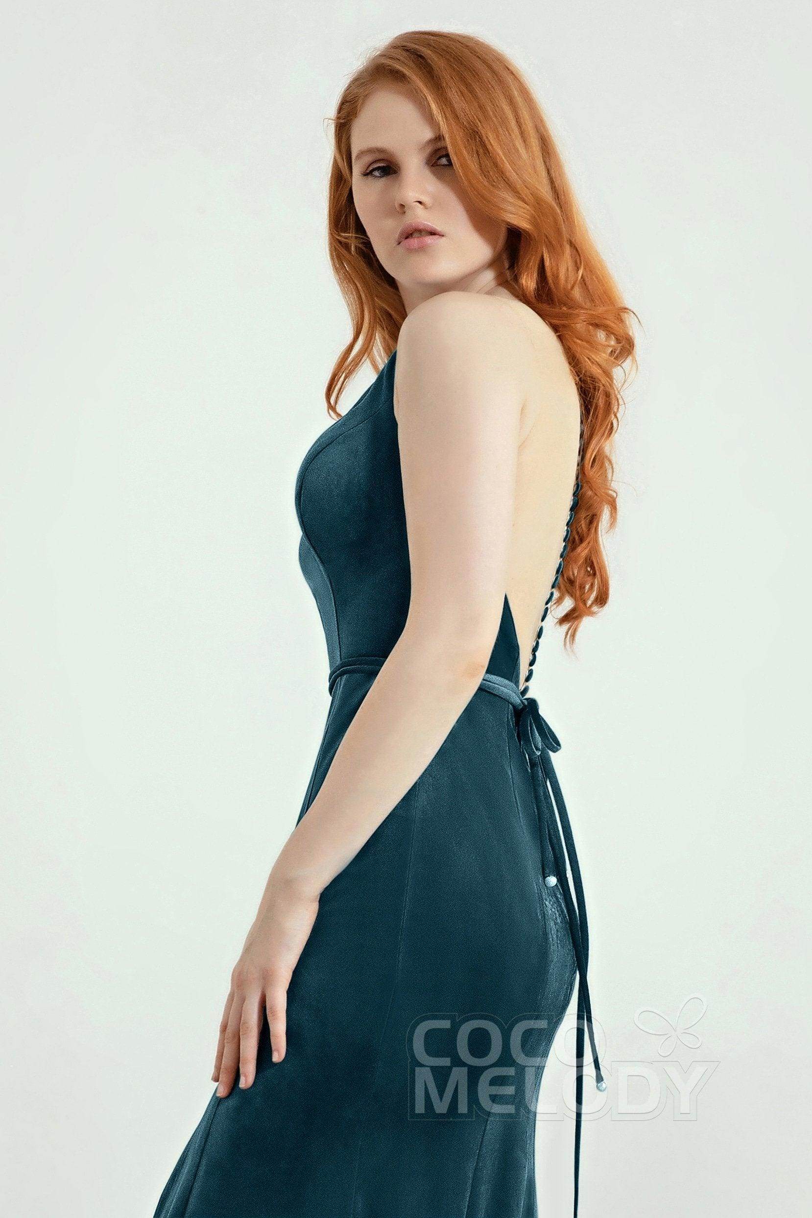 Trumpet-Mermaid Sweep-Brush Train Bridesmaid Dress Formal Dresses CB0272 - COCOMELODY