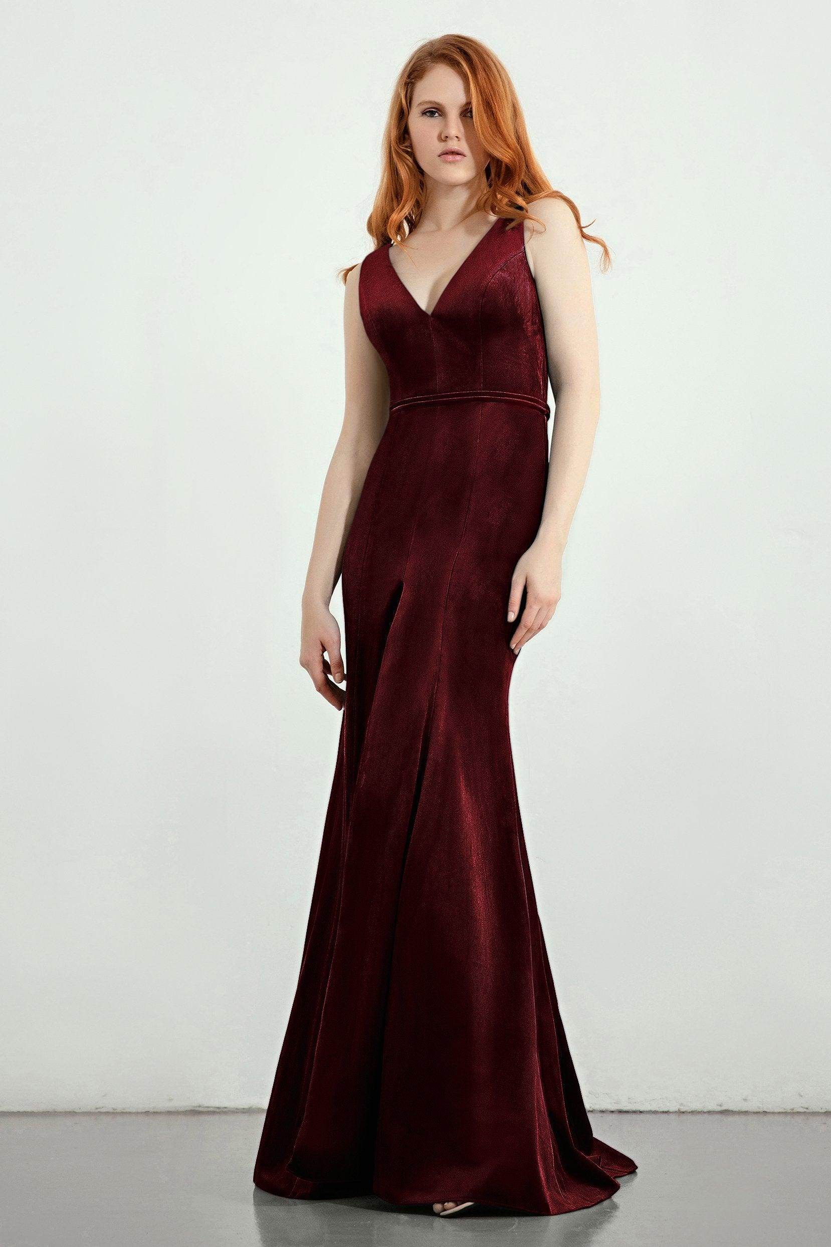 Trumpet-Mermaid Sweep-Brush Train Bridesmaid Dress Formal Dresses CB0272 - COCOMELODY