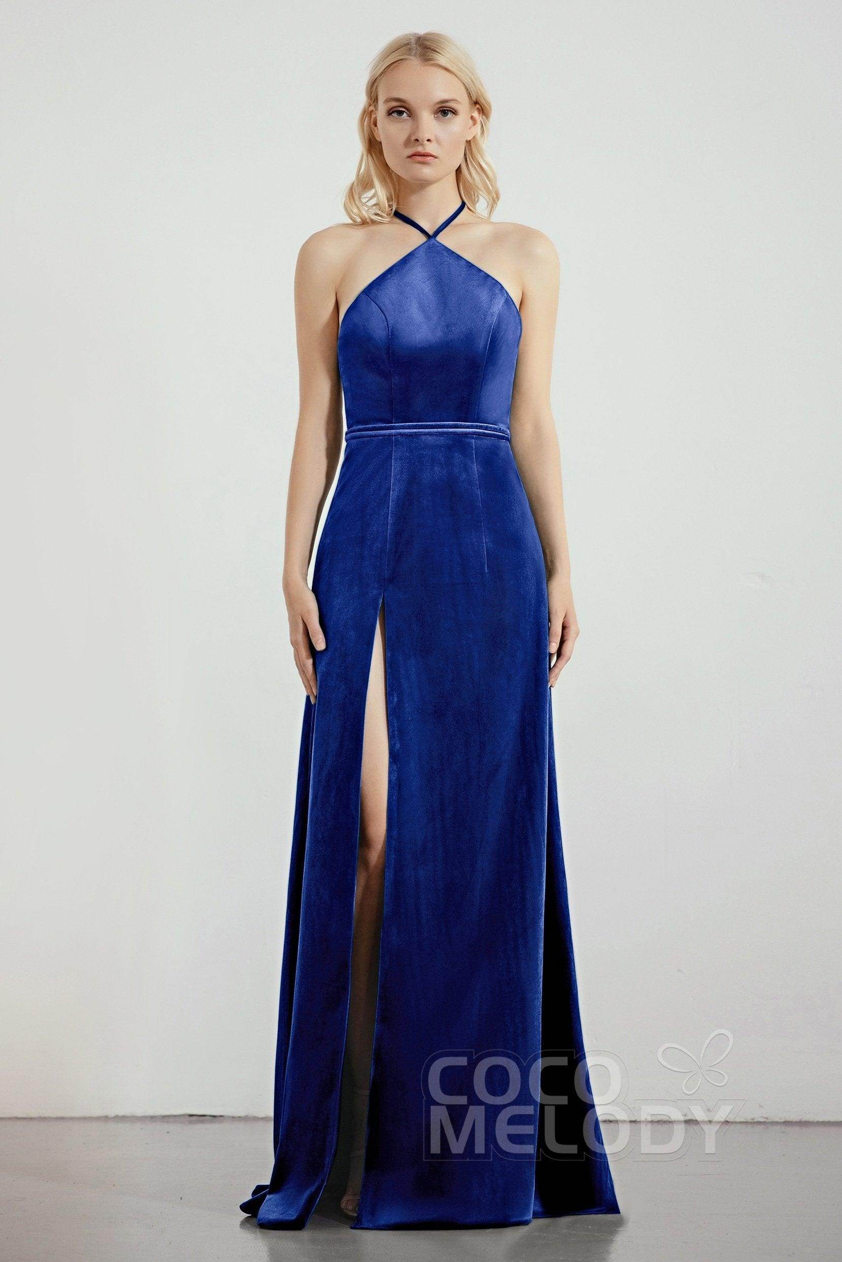 Sheath-Column Sweep-Brush Train Bridesmaid Dress Formal Dresses CB0273 - COCOMELODY