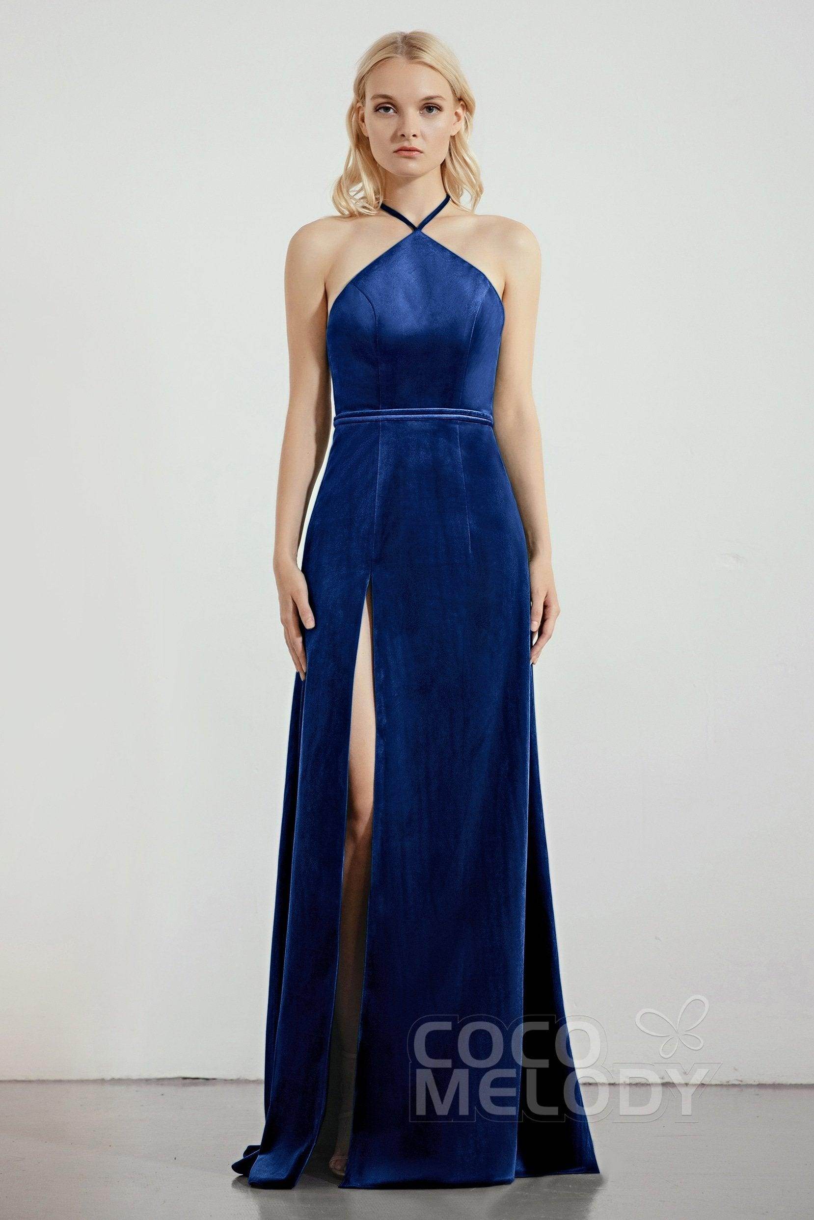 Sheath-Column Sweep-Brush Train Bridesmaid Dress Formal Dresses CB0273 - COCOMELODY