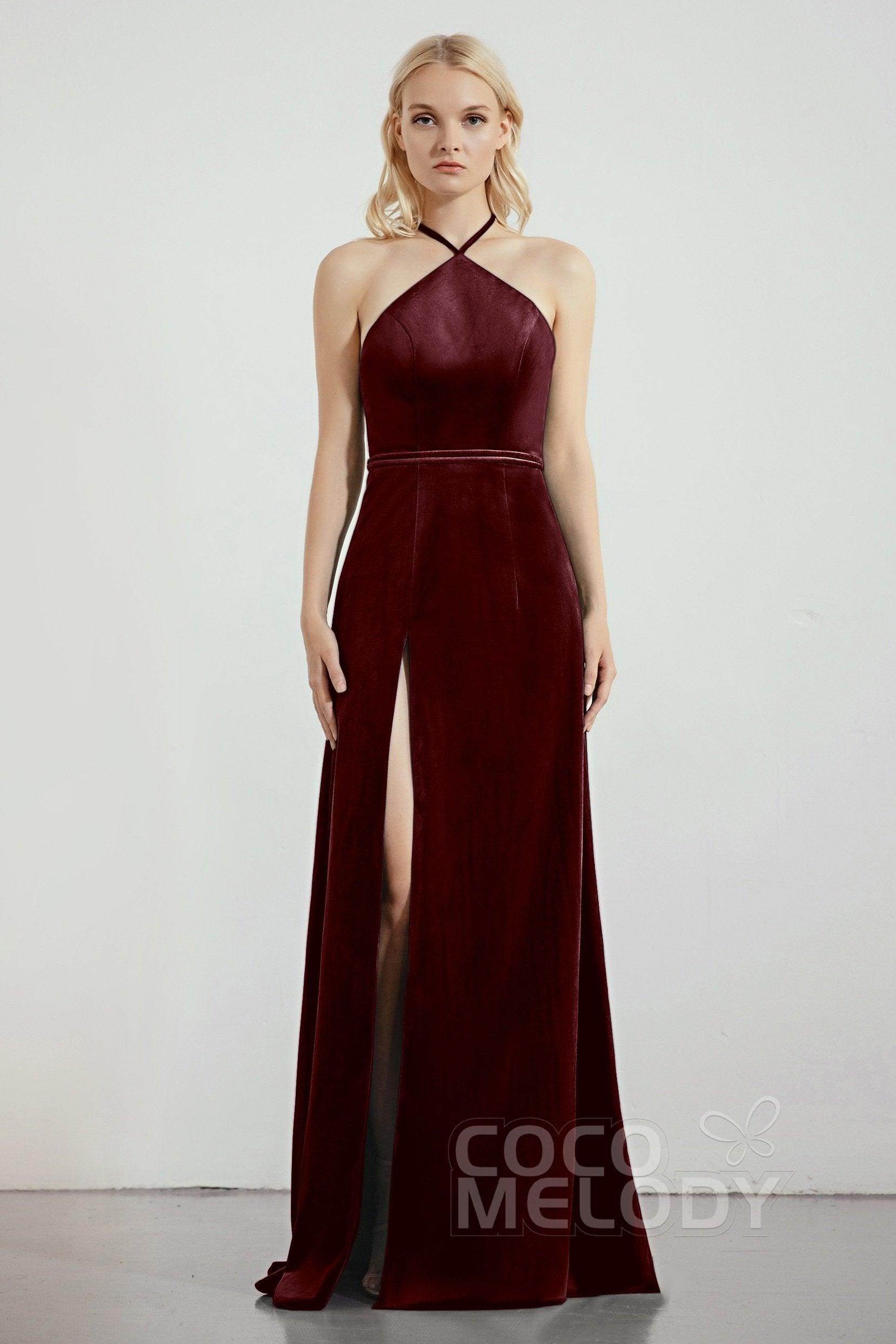 Sheath-Column Sweep-Brush Train Bridesmaid Dress Formal Dresses CB0273 - COCOMELODY