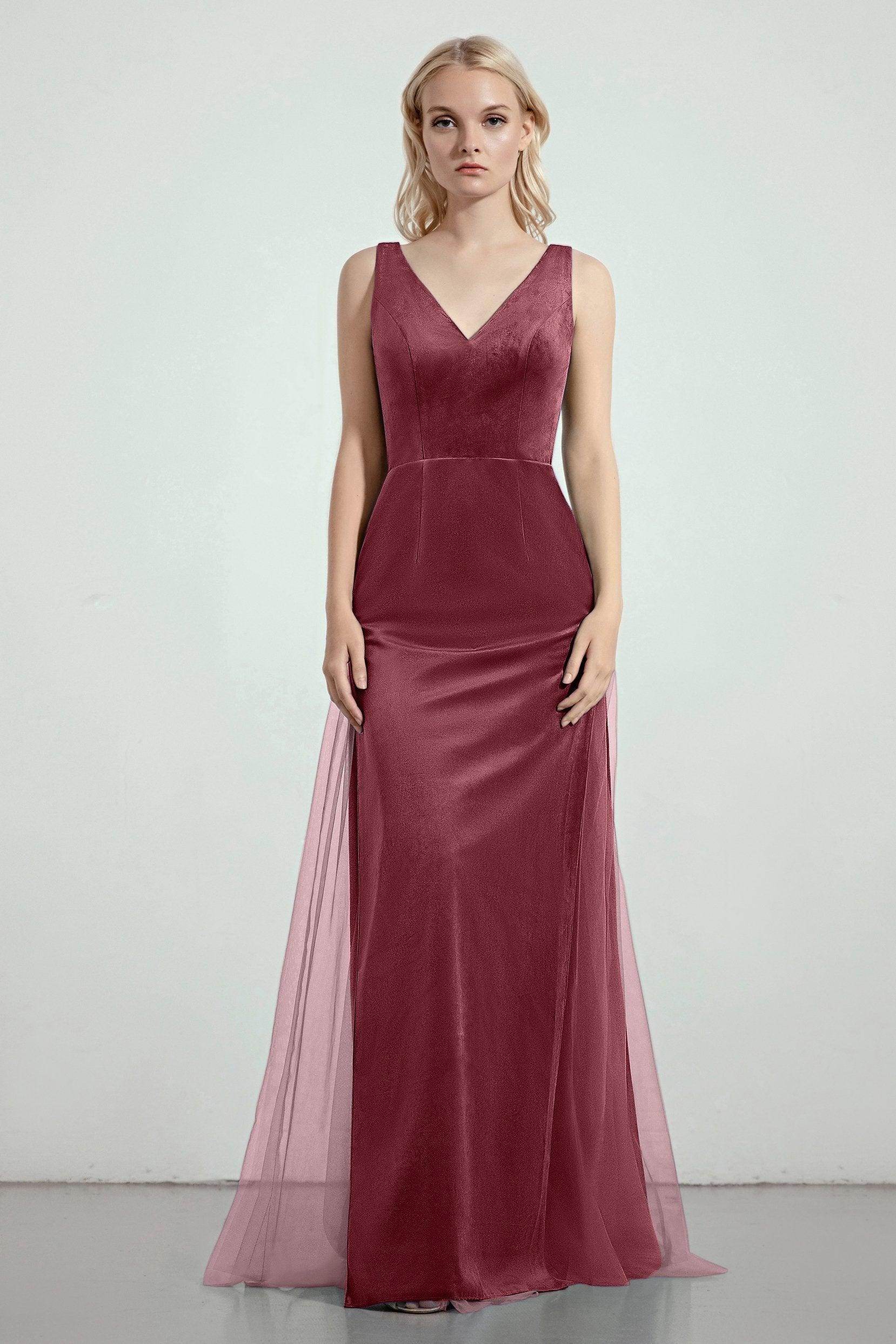 Sheath-Column Floor Length Bridesmaid Dress Formal Dresses CB0275 - COCOMELODY