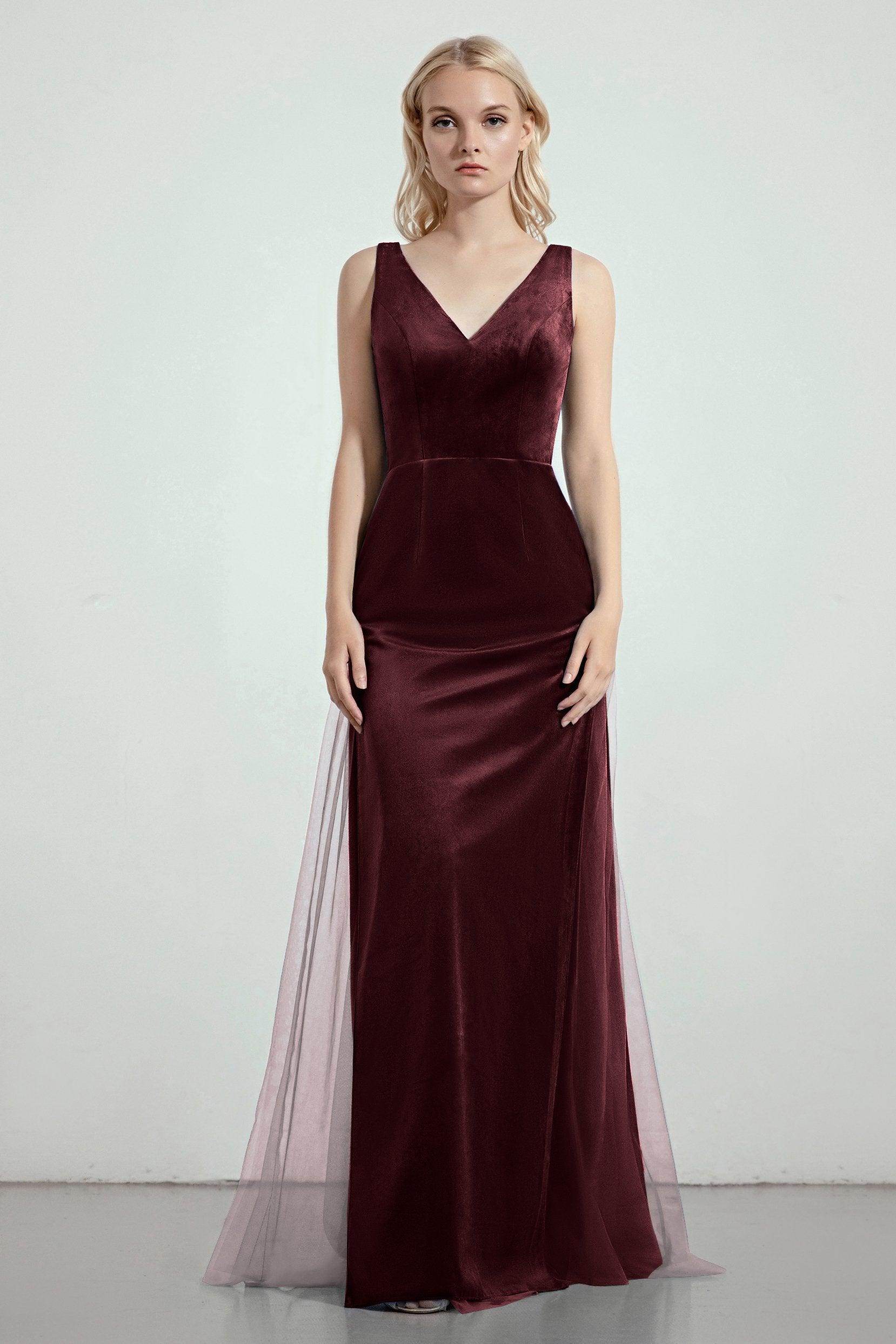 Sheath-Column Floor Length Bridesmaid Dress Formal Dresses CB0275 - COCOMELODY