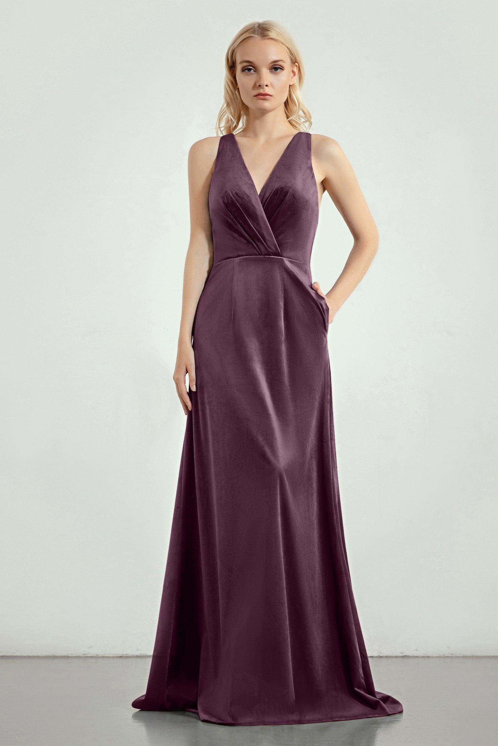 A-Line Sweep-Brush Train Bridesmaid Dress Formal Dresses CB0276 - COCOMELODY