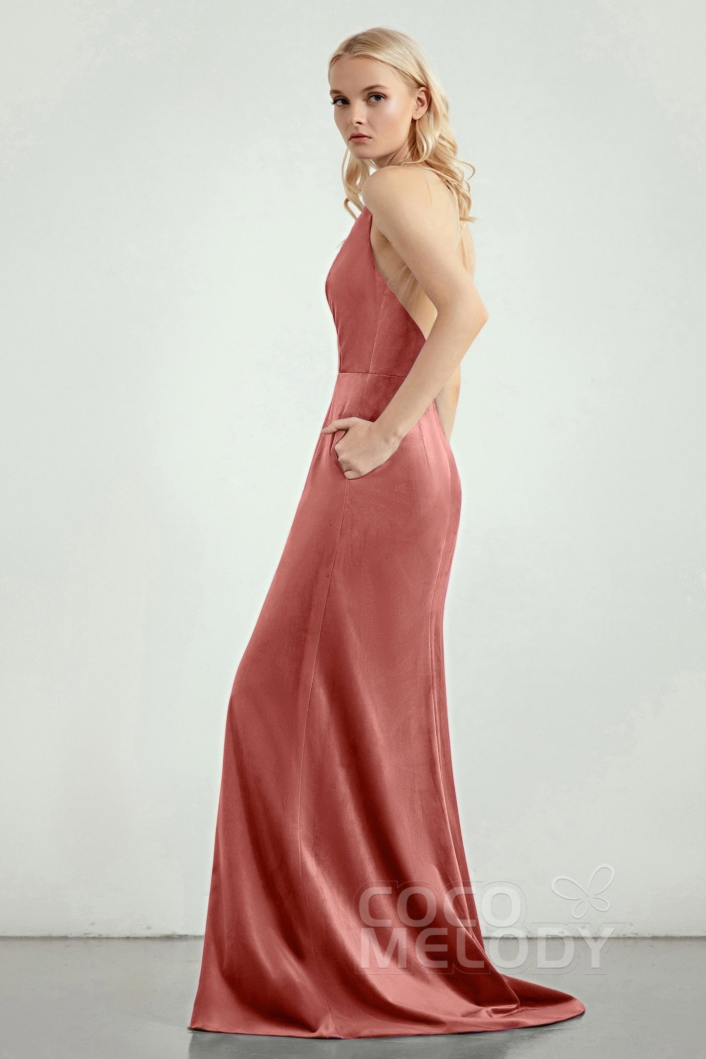 A-Line Sweep-Brush Train Bridesmaid Dress Formal Dresses CB0276