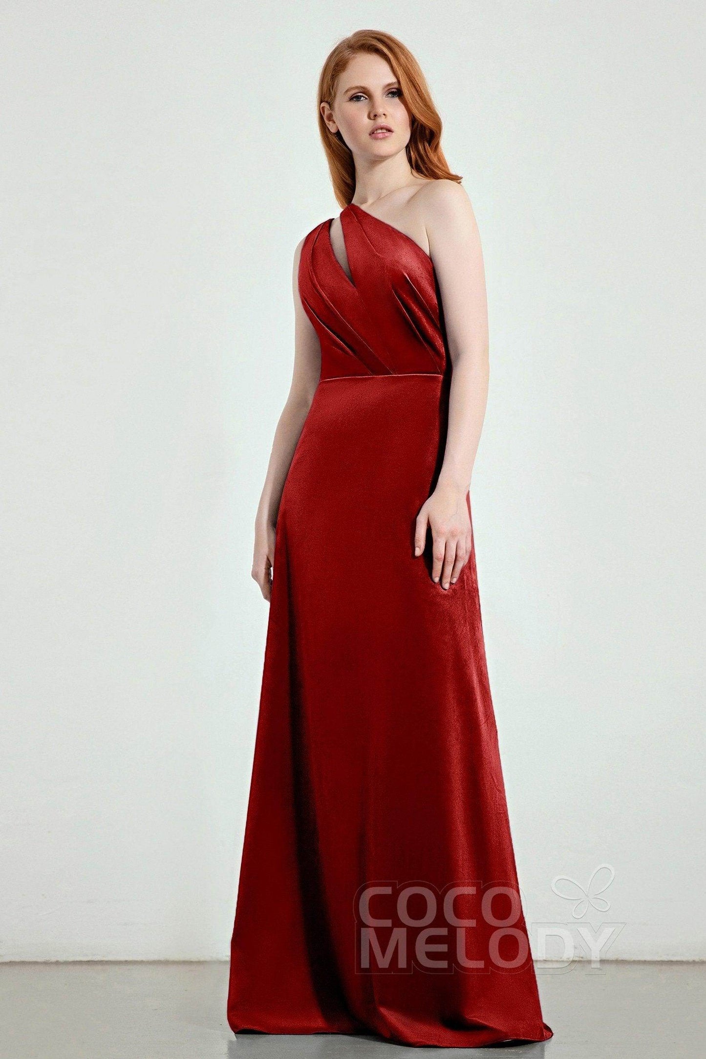 A-Line Sweep-Brush Train Bridesmaid Dress Formal Dresses CB0277 - COCOMELODY