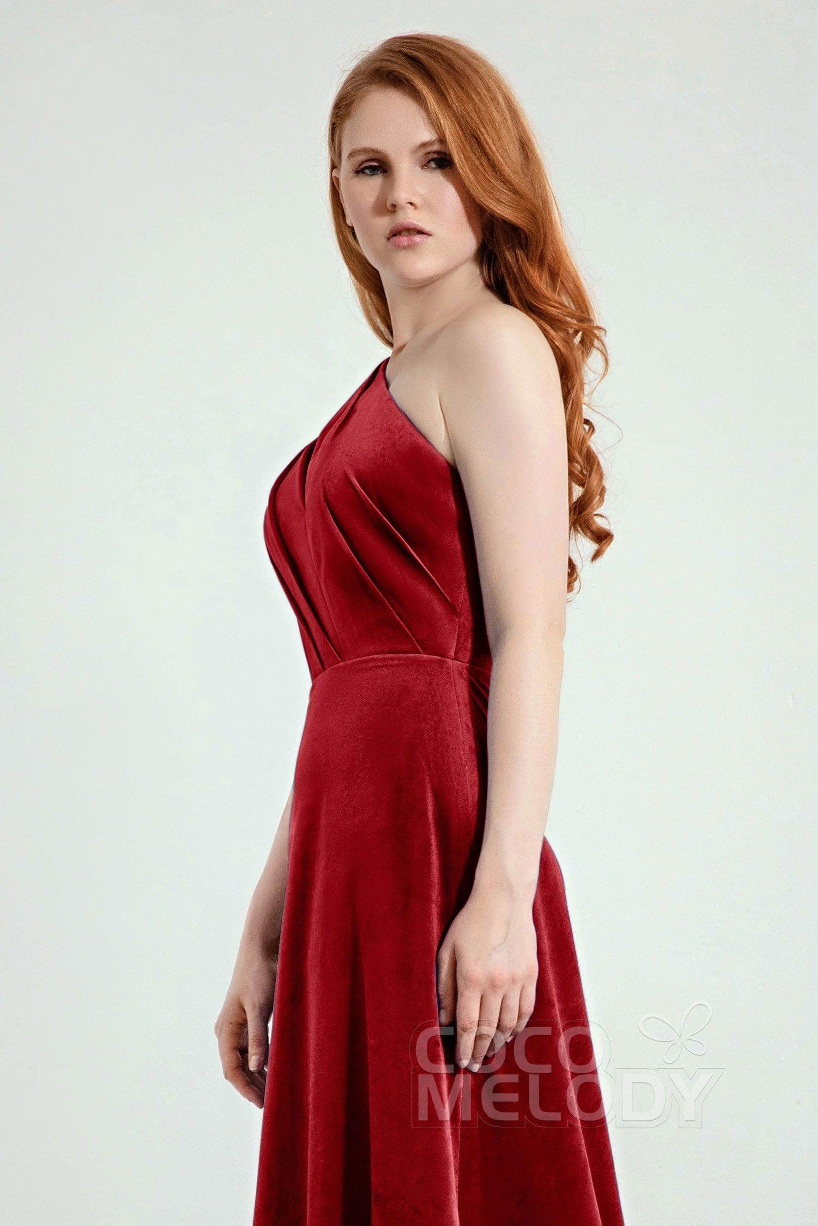 A-Line Sweep-Brush Train Bridesmaid Dress Formal Dresses CB0277 - COCOMELODY