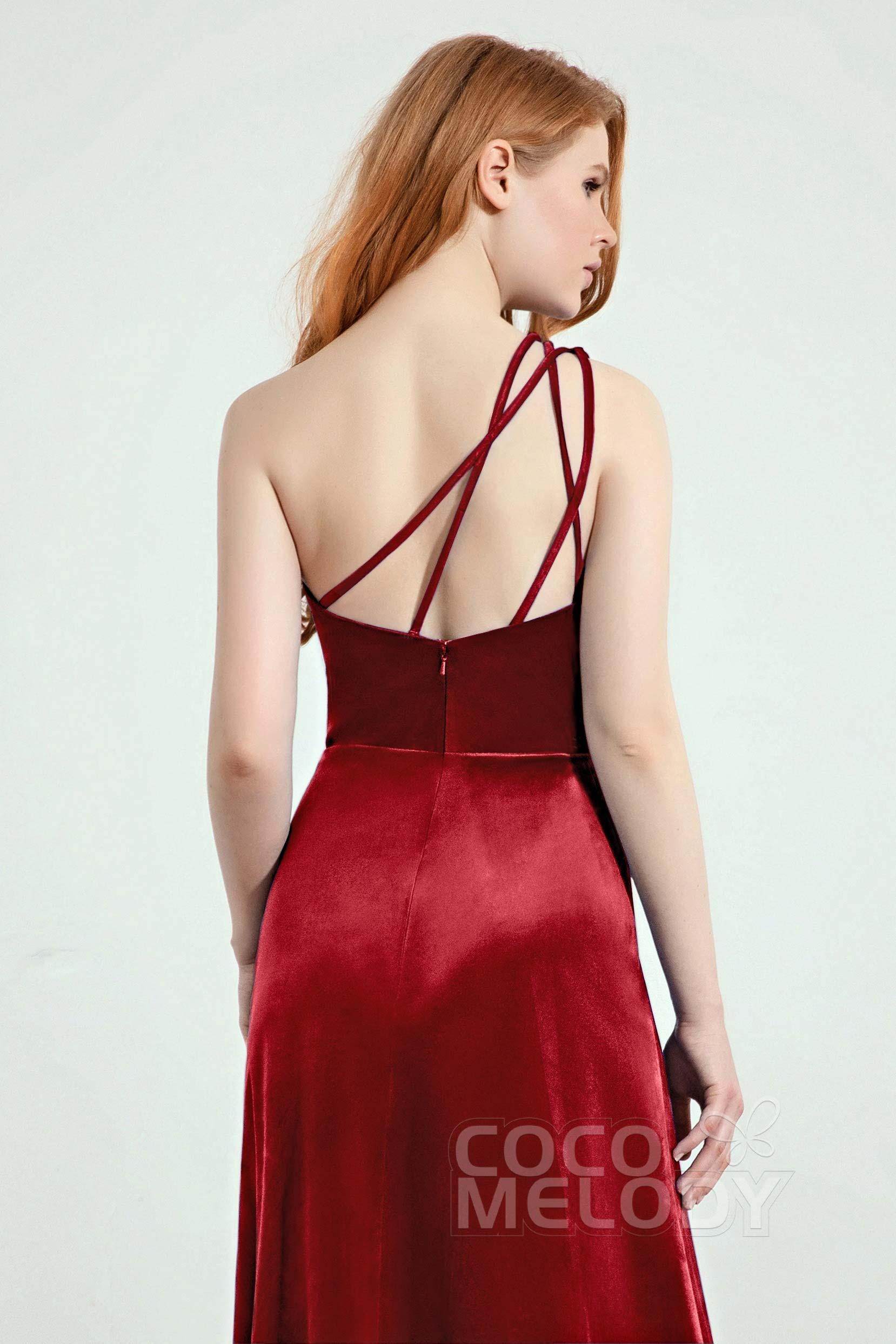 A-Line Sweep-Brush Train Bridesmaid Dress Formal Dresses CB0277 - COCOMELODY