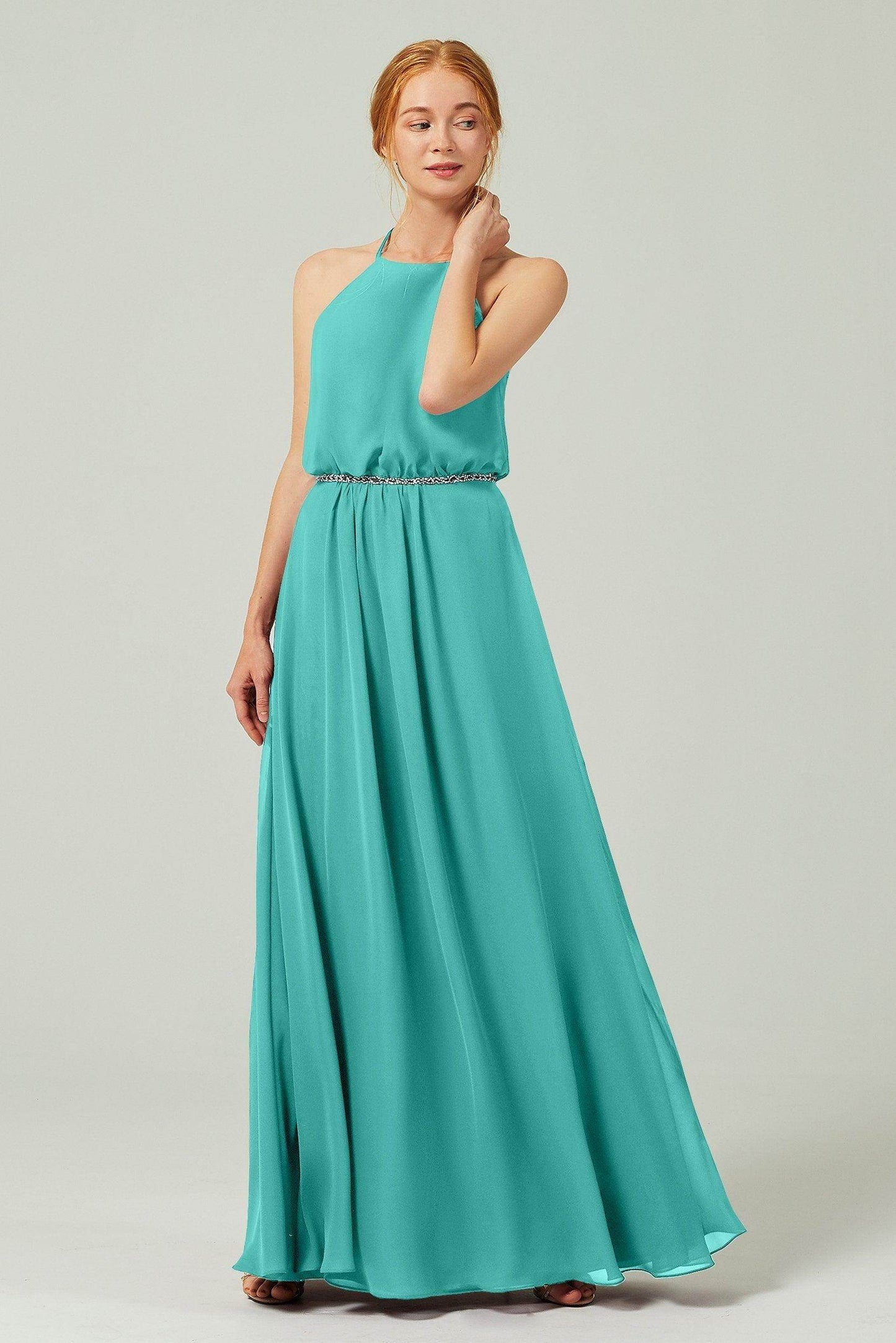 A-Line Floor Length Chiffon Bridesmaid Dress CB0292 - COCOMELODY