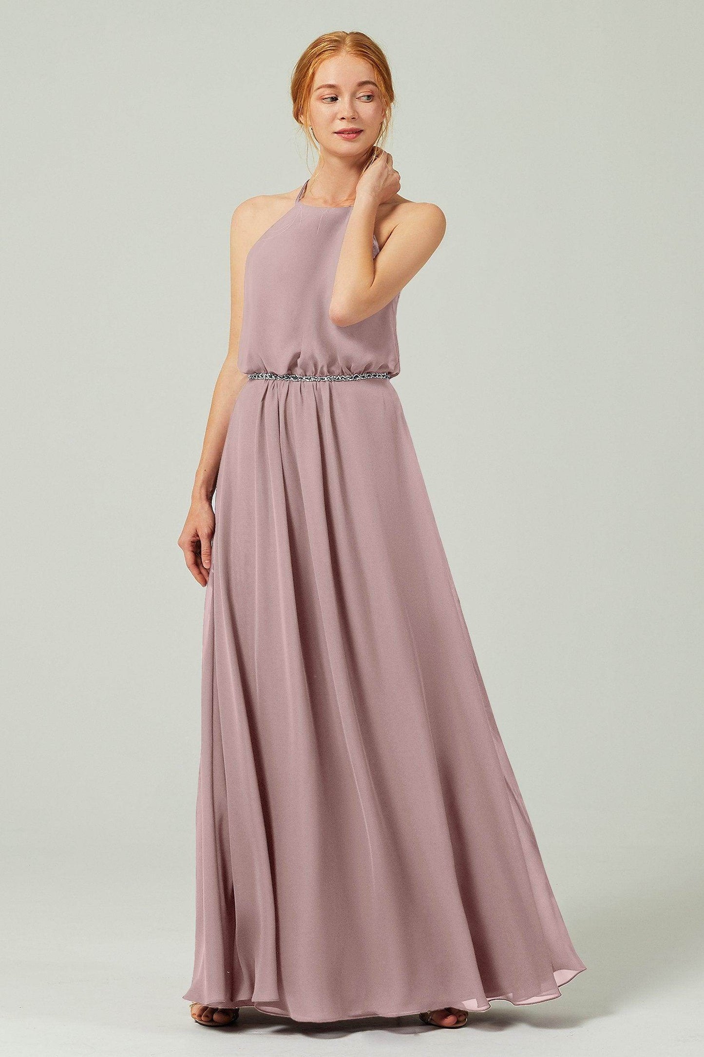 A-Line Floor Length Chiffon Bridesmaid Dress CB0292 - COCOMELODY