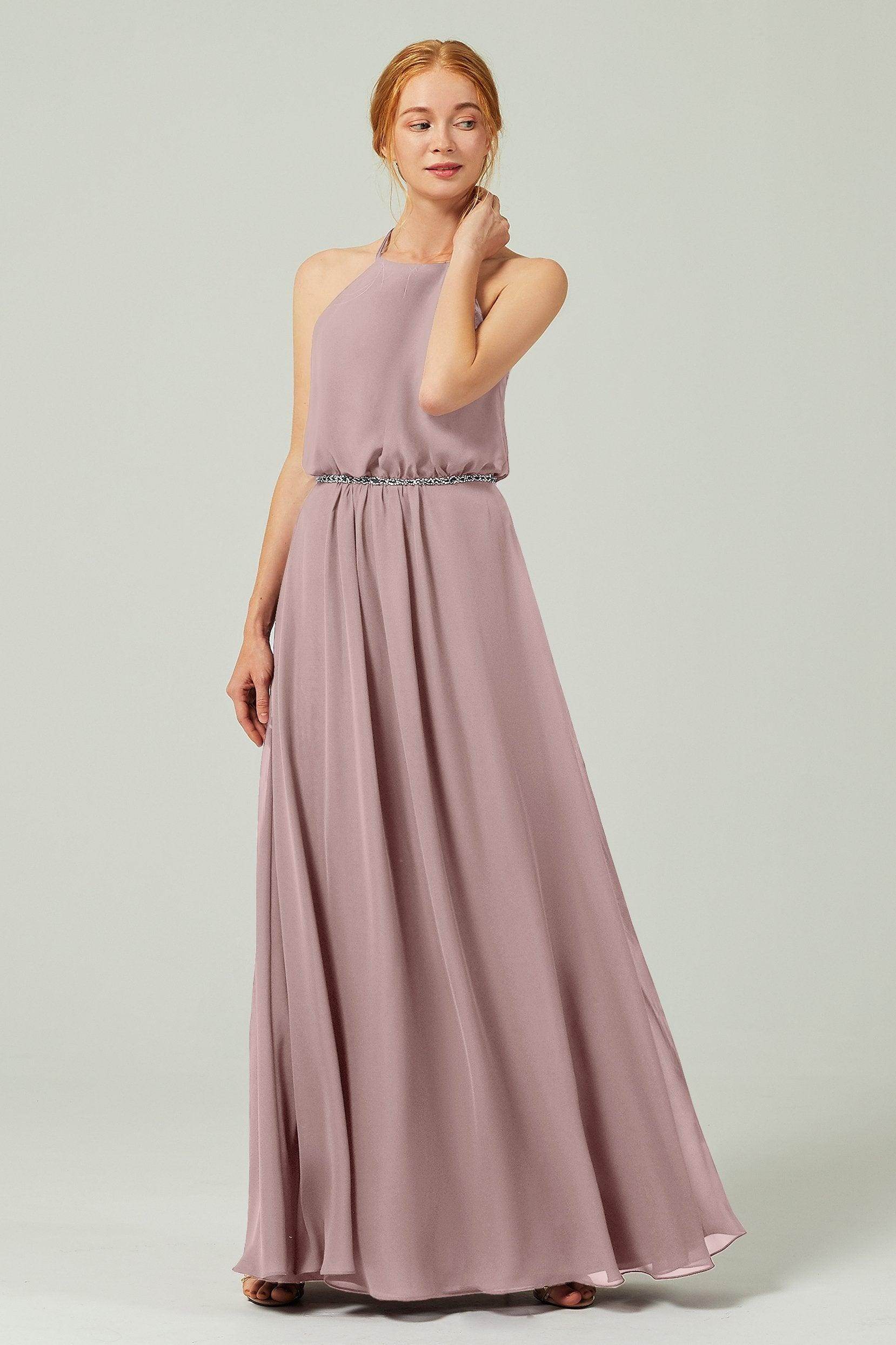 A-Line Floor Length Chiffon Bridesmaid Dress CB0292 - COCOMELODY