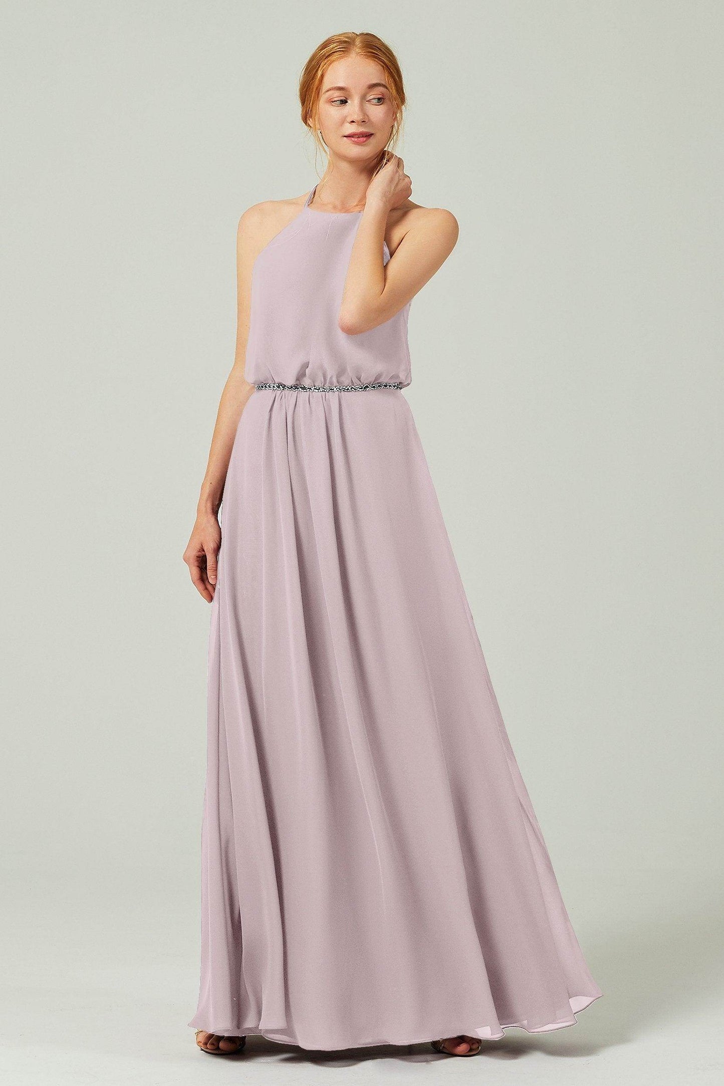 A-Line Floor Length Chiffon Bridesmaid Dress CB0292 - COCOMELODY
